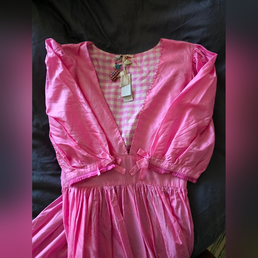 NWT Hot Pink Silk Dress - Picture 8 of 15